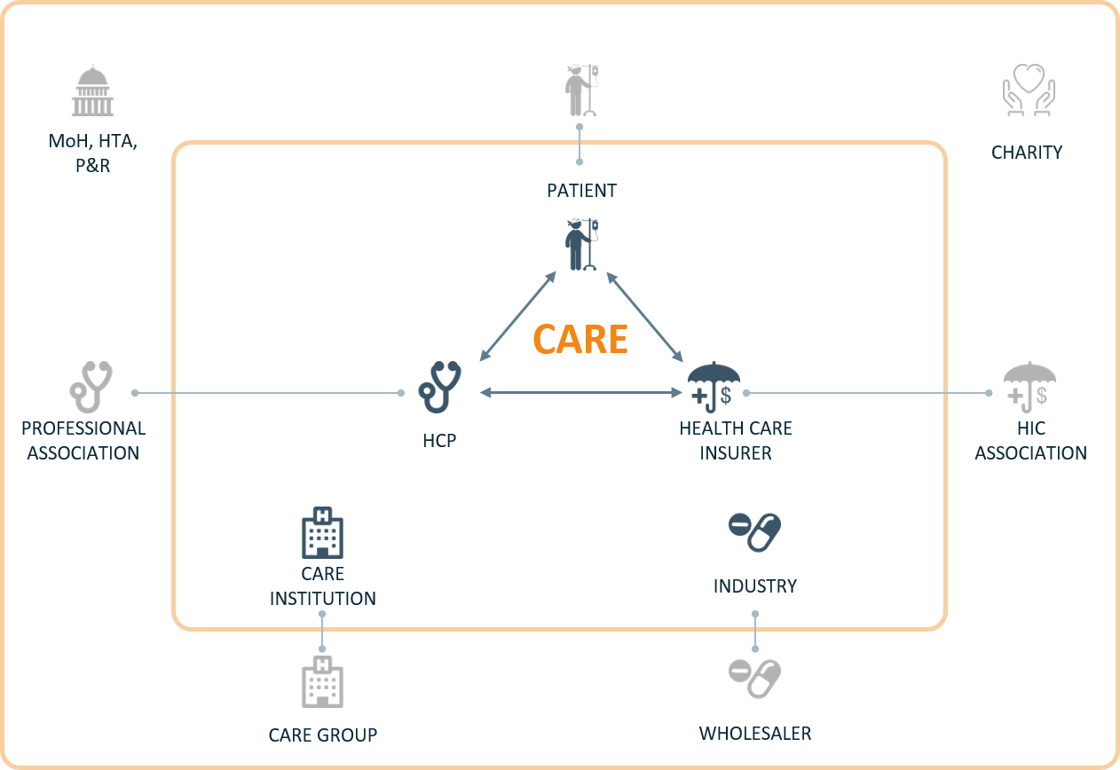 Illustrative care eco-system in NL_ showigthe differnet stakeholders in imlementing VBHC_Vintura Blog